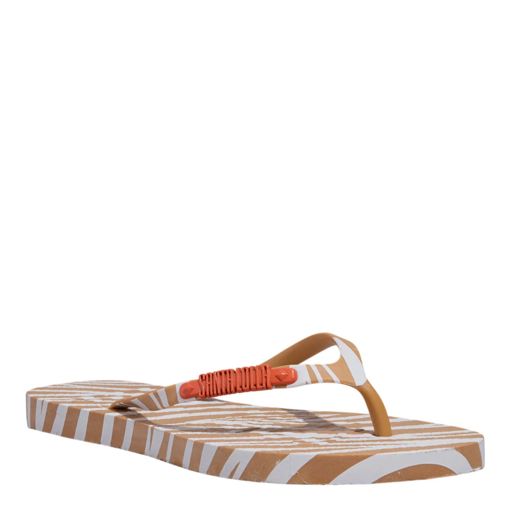 Chinelo Flip Flop Borracha Bege Estampa - vista 1 de 4