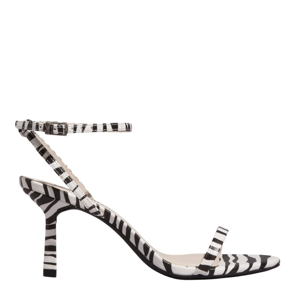 Sandália Napa Salto Fino Animal Print Zebra - vista 1 de 3