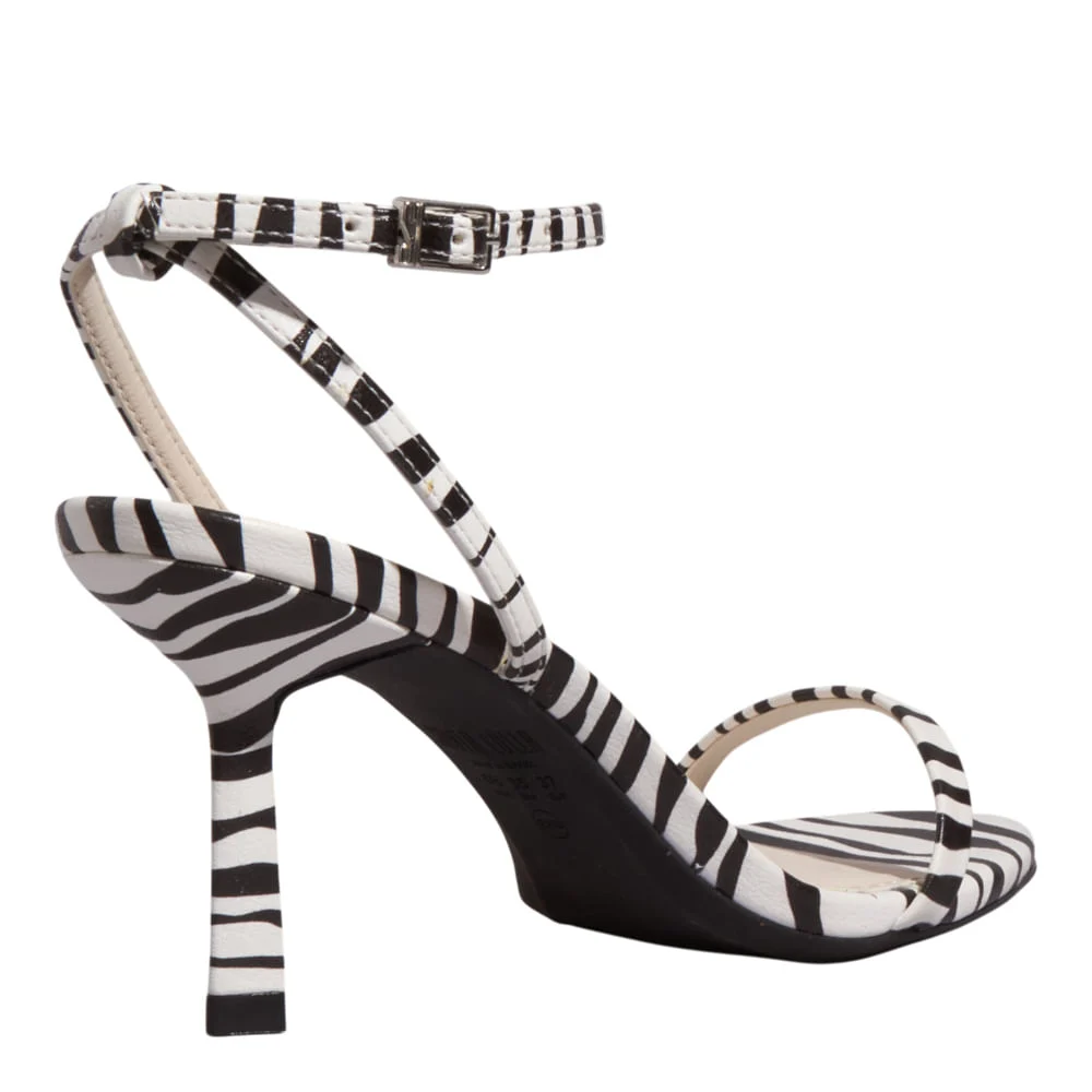 Sandália Napa Salto Fino Animal Print Zebra - vista 3 de 3