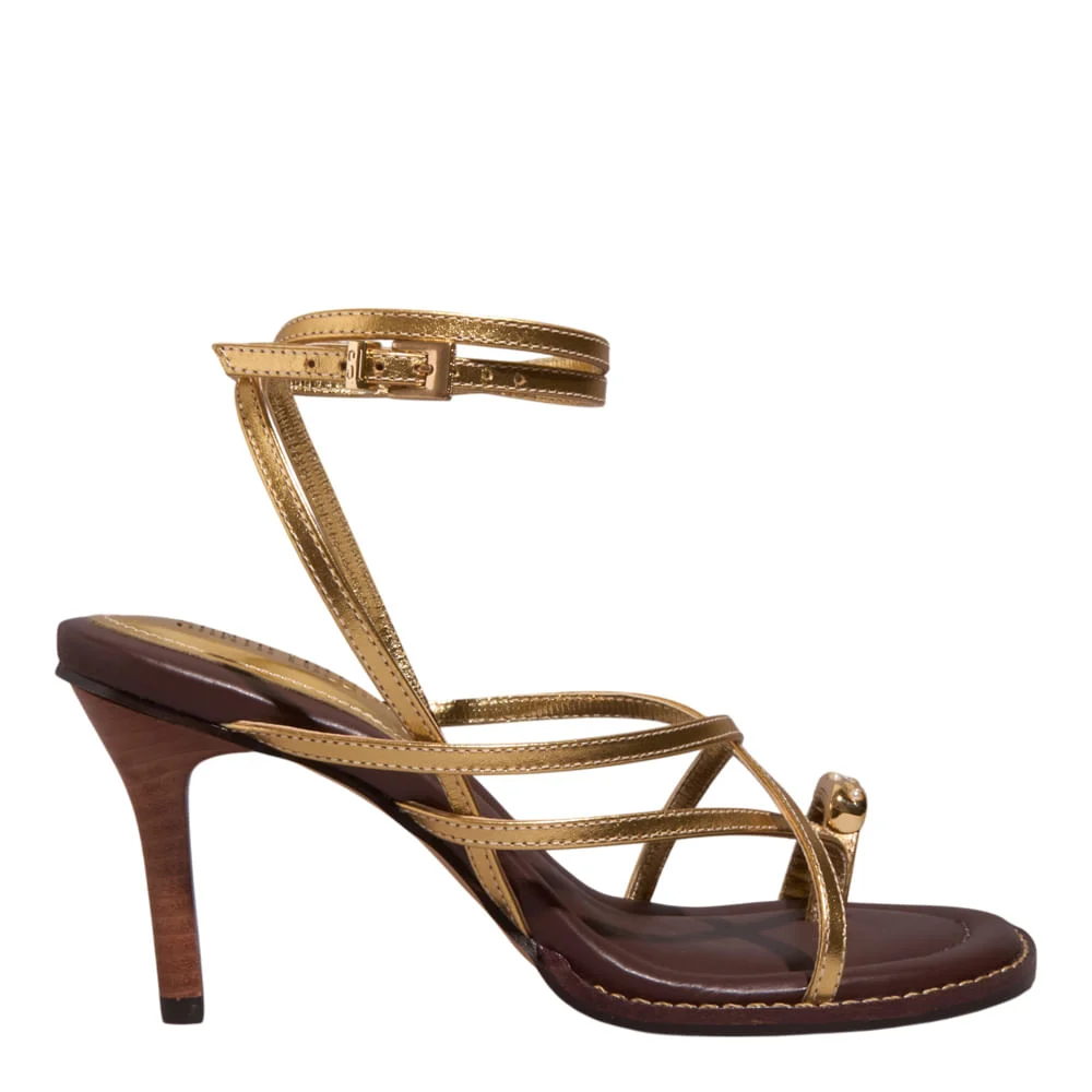 Sandália Metalizada Snake Dourado - vista 1 de 6