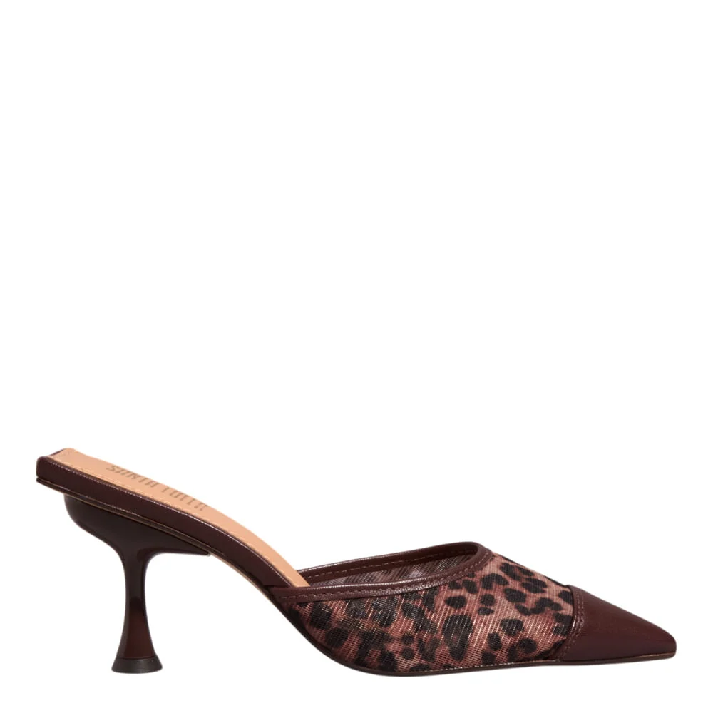 Mule Couro Pelica Soft Salto Taça Animal Print Onça - vista 1 de 3
