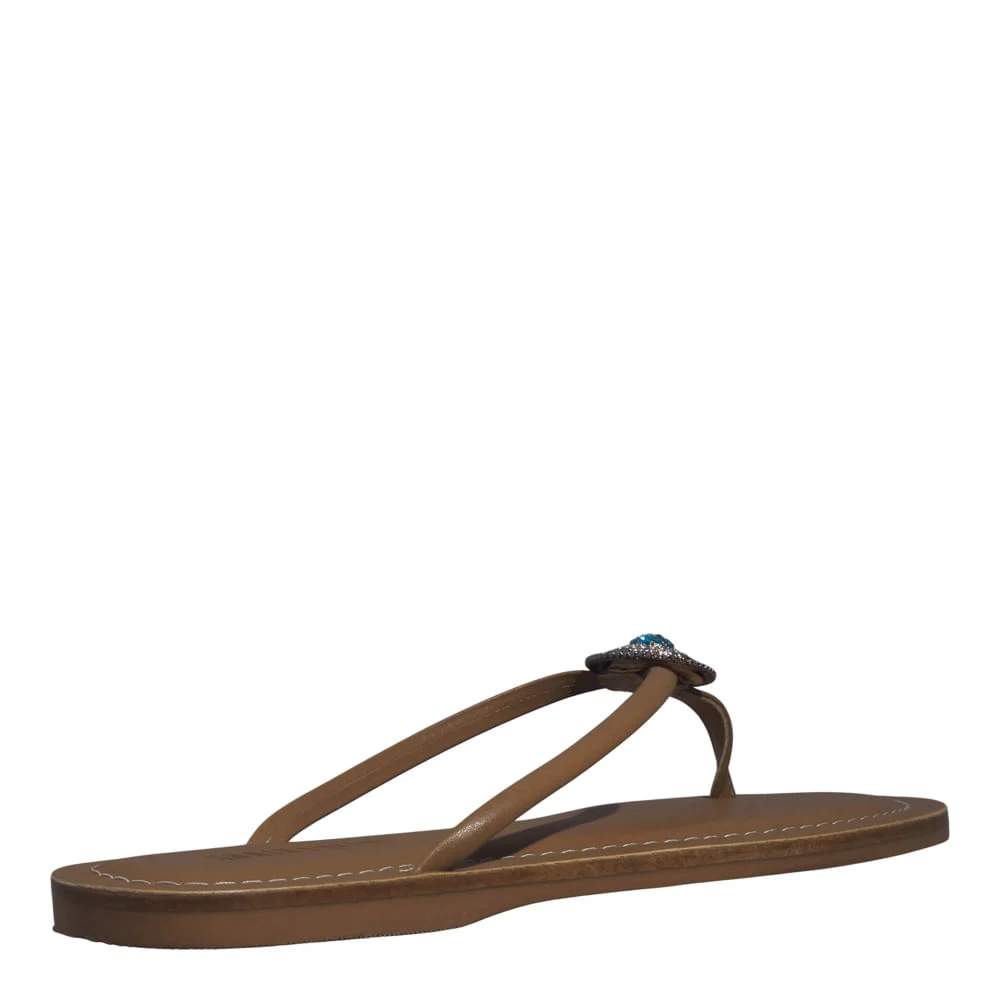 Rasteira Brush Ibiza Marrom Bico Redondo - vista 3 de 5
