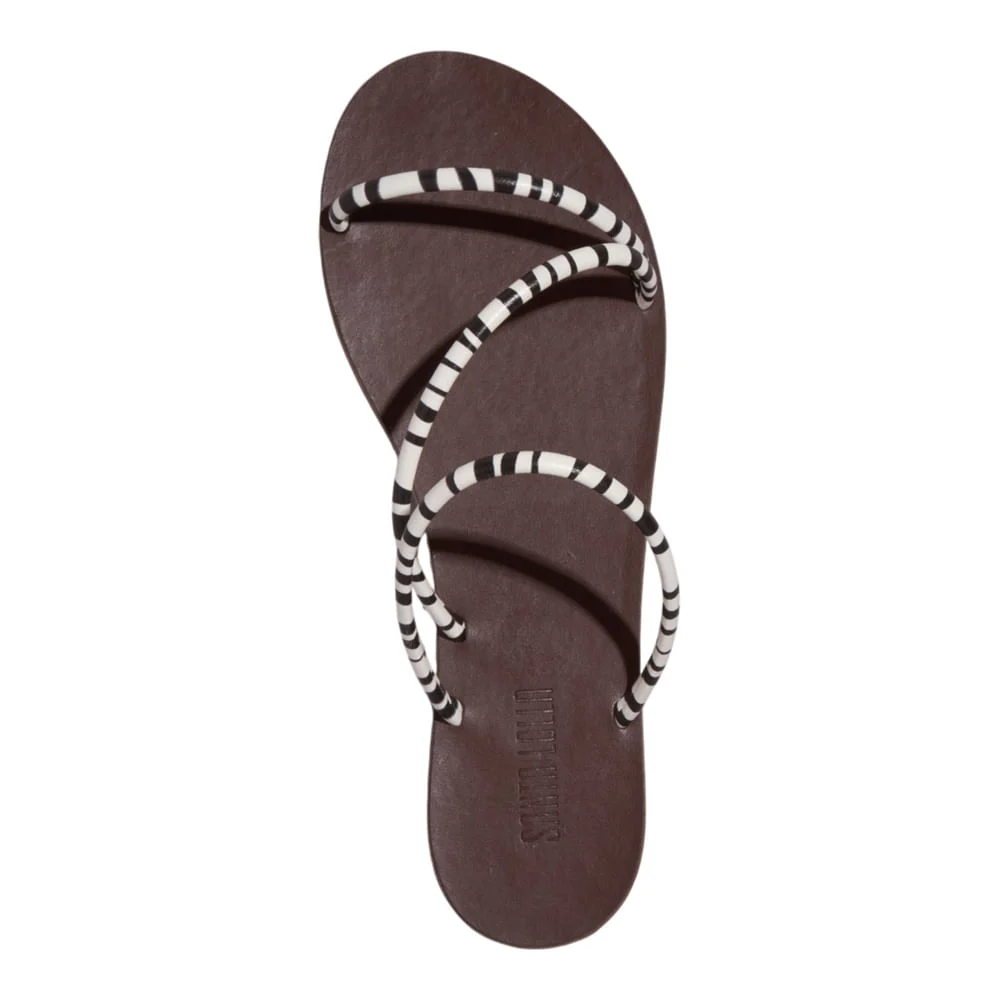 Rasteira Napa Tiras Finas Animal Print Zebra - vista 4 de 4