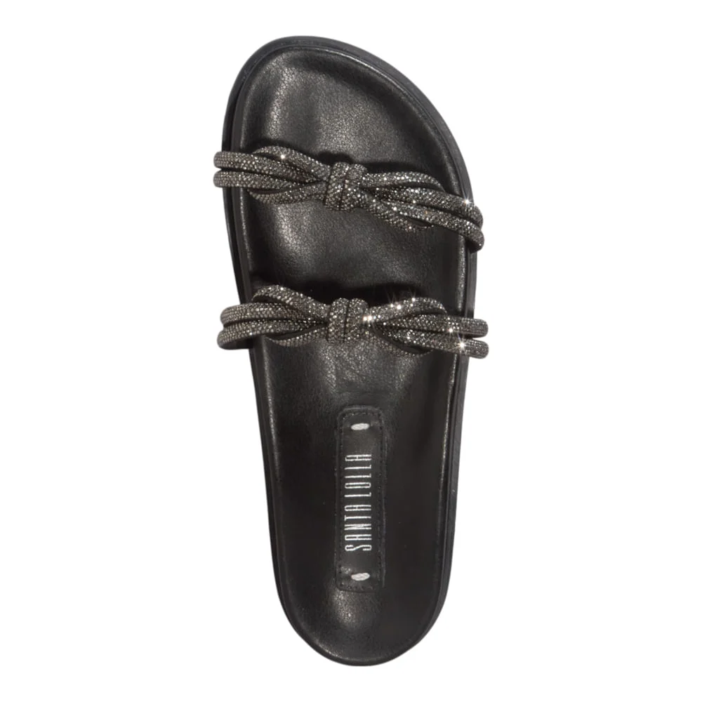 Papete Laço Brilho Strass Preta - vista 5 de 5