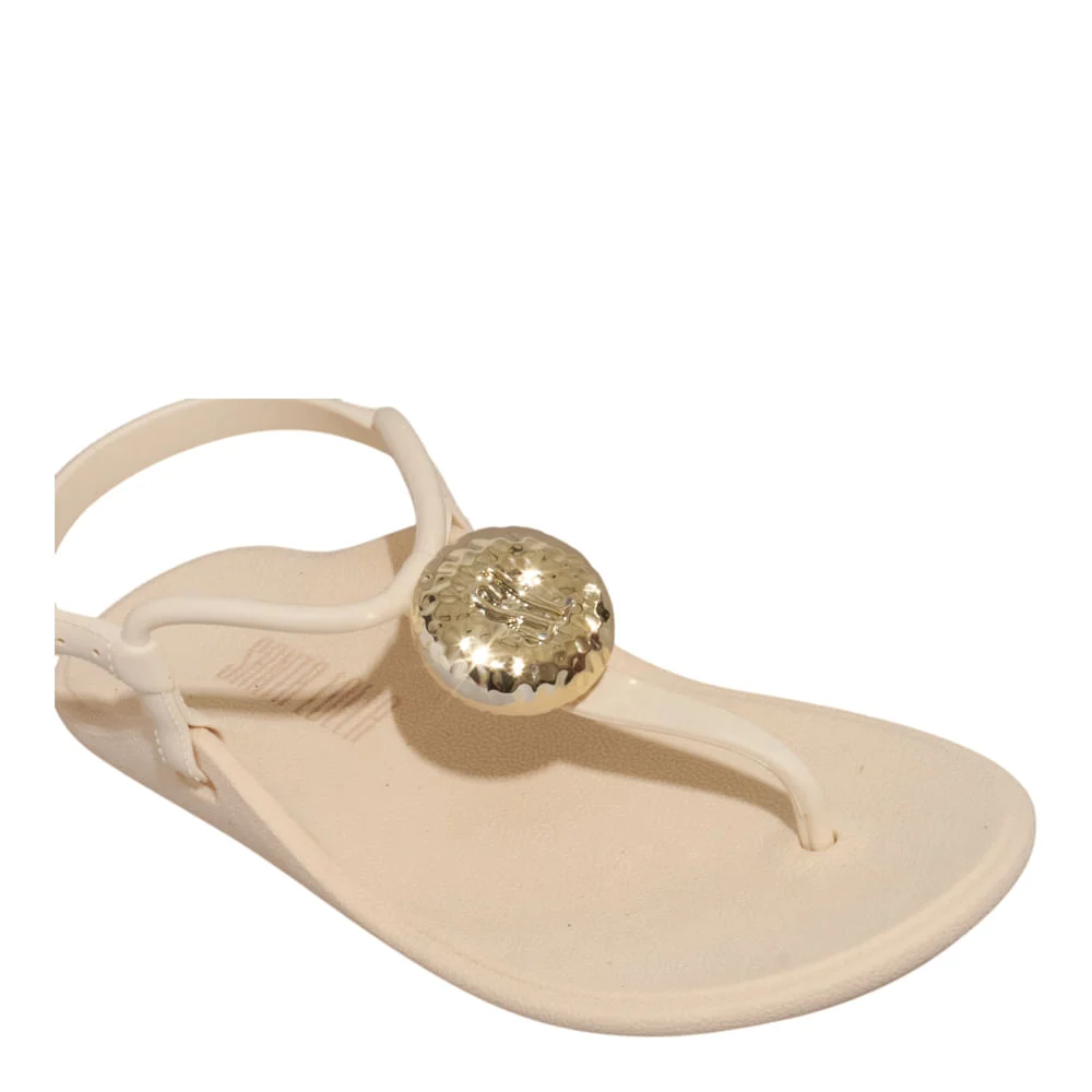 Sandália Rasteira Infantil Borracha Off White - vista 4 de 5