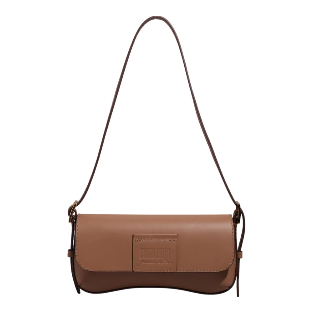 Bolsa Couro Soft Alça De Ombro Marrom Safari - vista 1 de 3