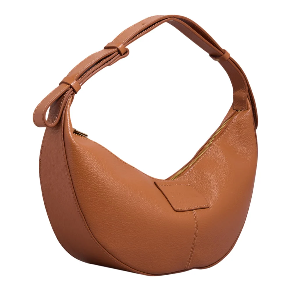 Bolsa Baguete Couro Floater Alça De Ombro Marrom Safari - vista 2 de 3