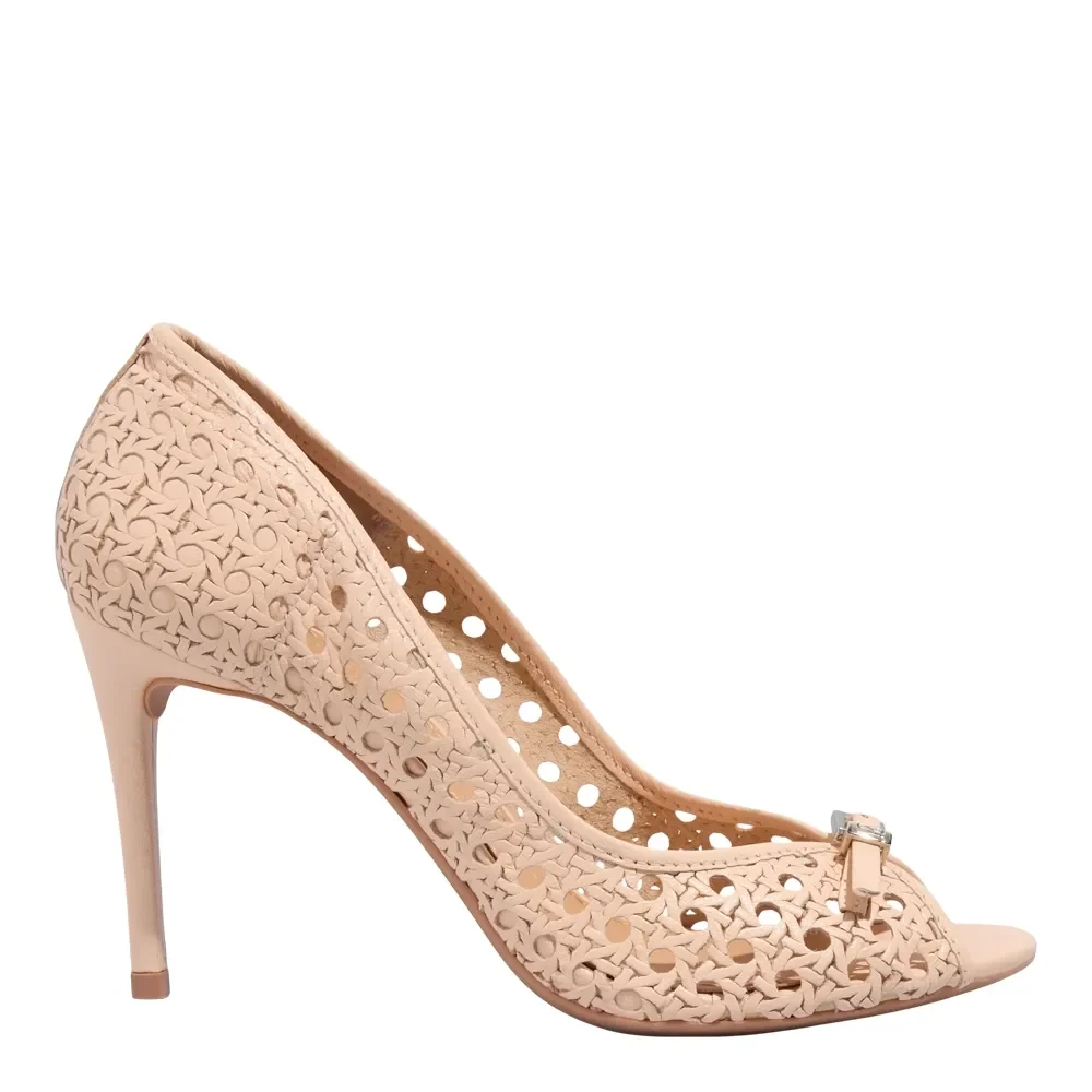 Peep Toe Couro Trisse New Peach - vista 1 de 3