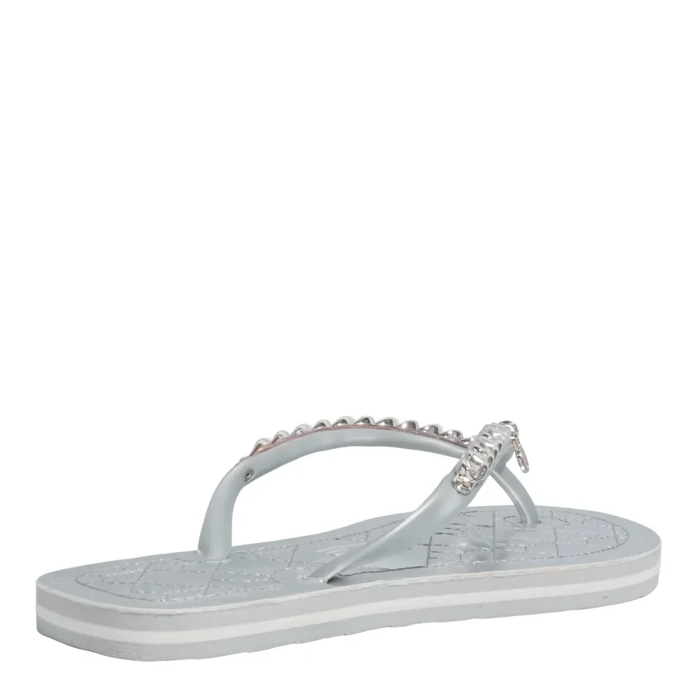 Chinelo Flip Flop Metalizado Prata - vista 2 de 3