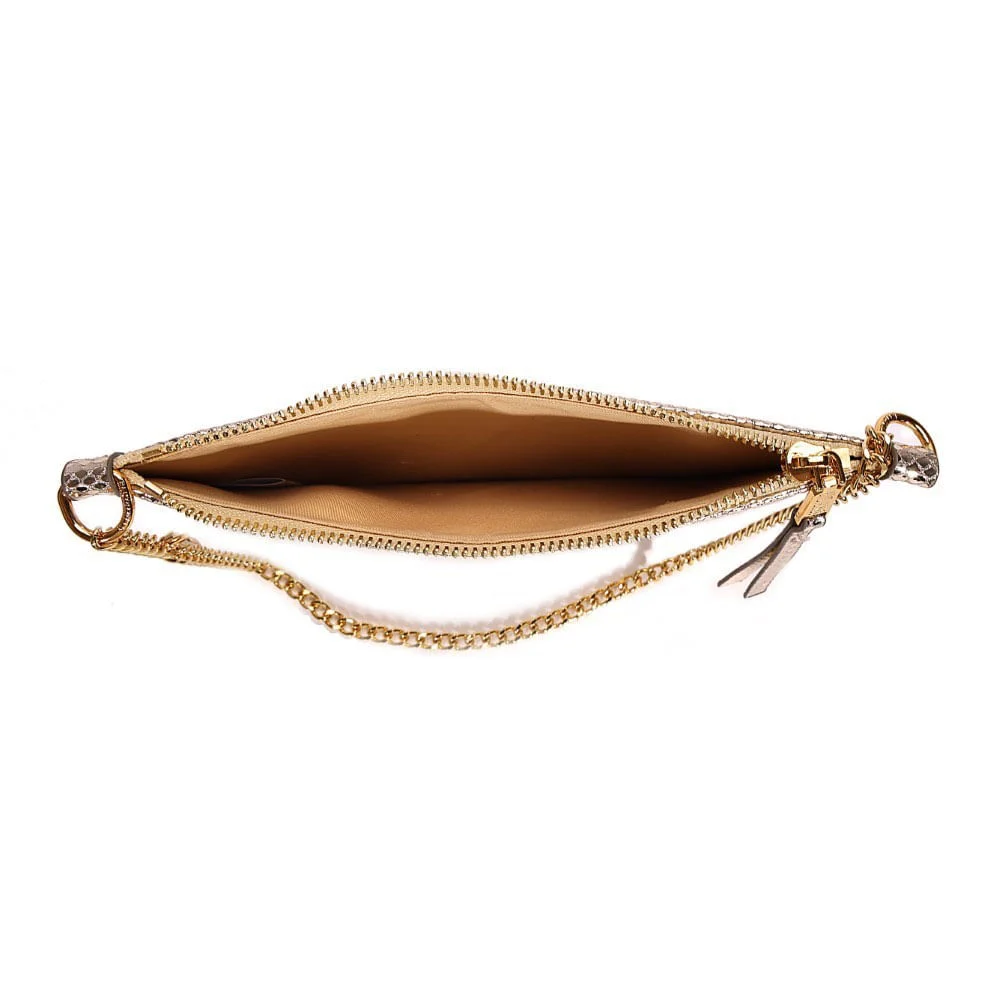 Bolsa Clutch Transversal Metalizado Dourado - vista 7 de 8