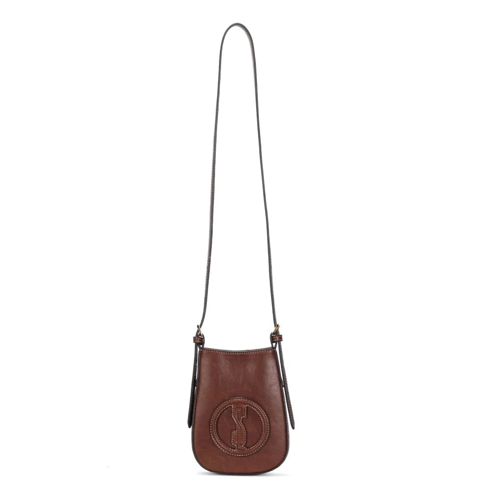 Bolsa Porta Celular Material Rustico Marrom Ferrugem Alça Transversal - vista 1 de 3