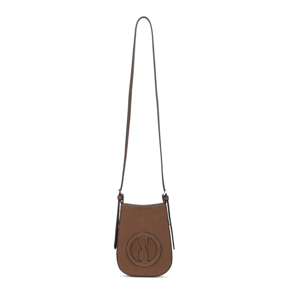 Bolsa Porta Celular Nobuck Marrom Alça Transversal - vista 1 de 3