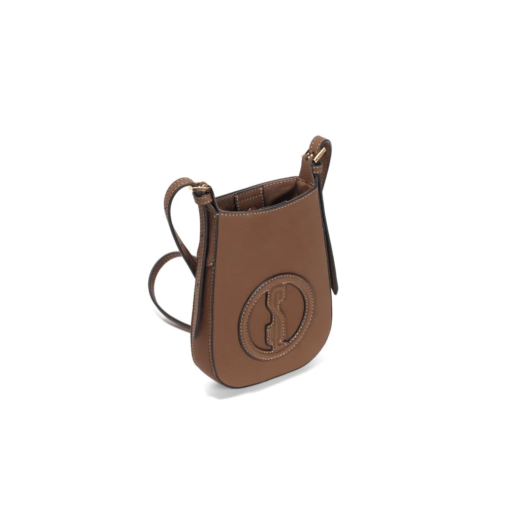 Bolsa Porta Celular Nobuck Marrom Alça Transversal - vista 3 de 3
