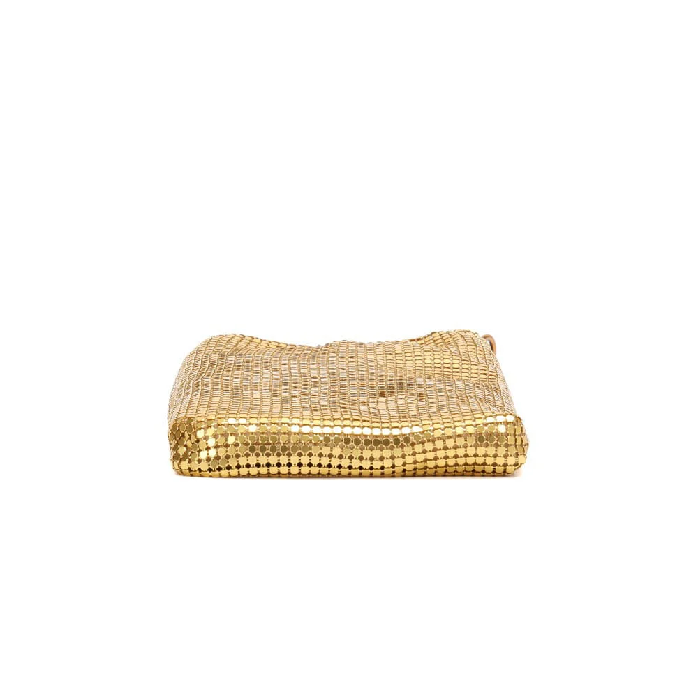Bolsa Porta Celular Malha Metal Dourado Alça Transversal - vista 5 de 6