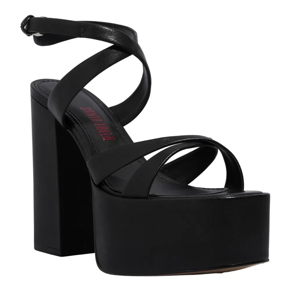 Sandália Plataforma Couro Pelica Soft Preto - vista 1 de 2