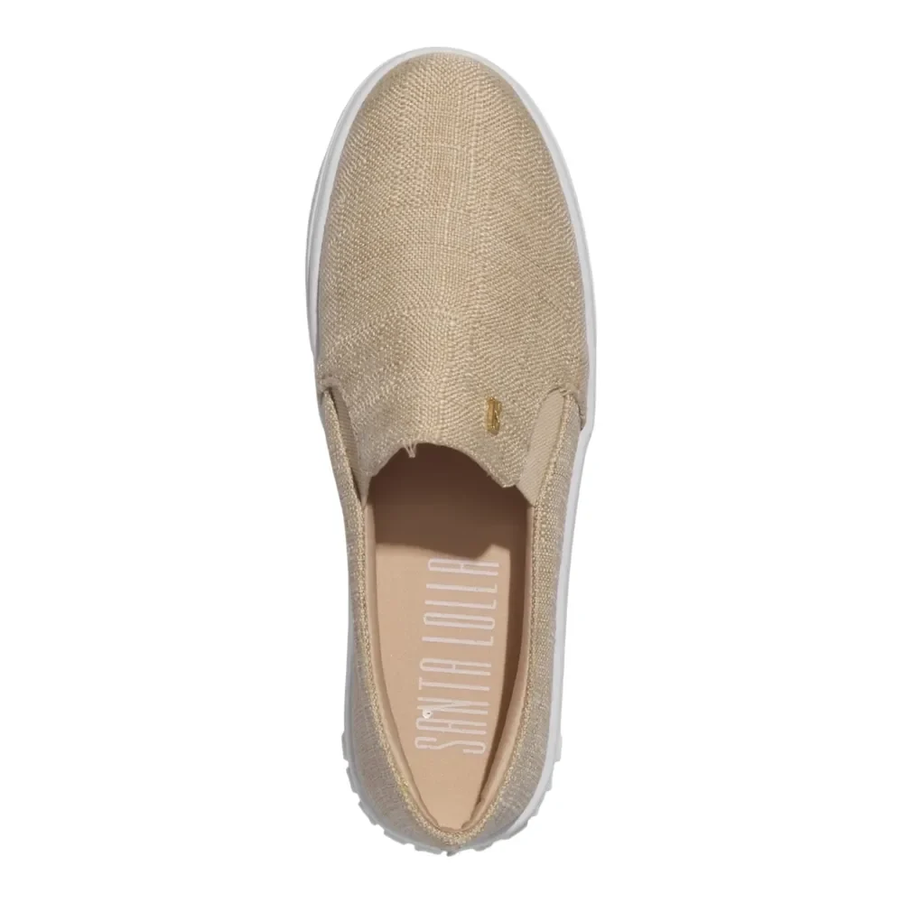 Tênis Slip On Tecido Copacabana Bege - vista 4 de 4