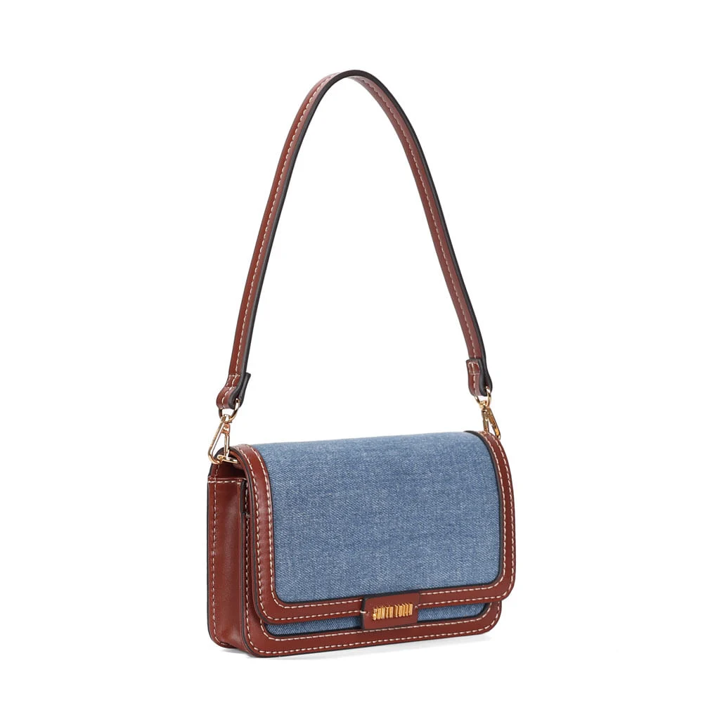 Bolsa Jeans Alça De Ombro Azul - vista 2 de 4