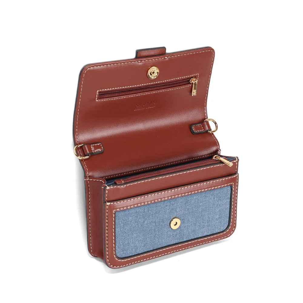 Bolsa Jeans Alça De Ombro Azul - vista 3 de 4