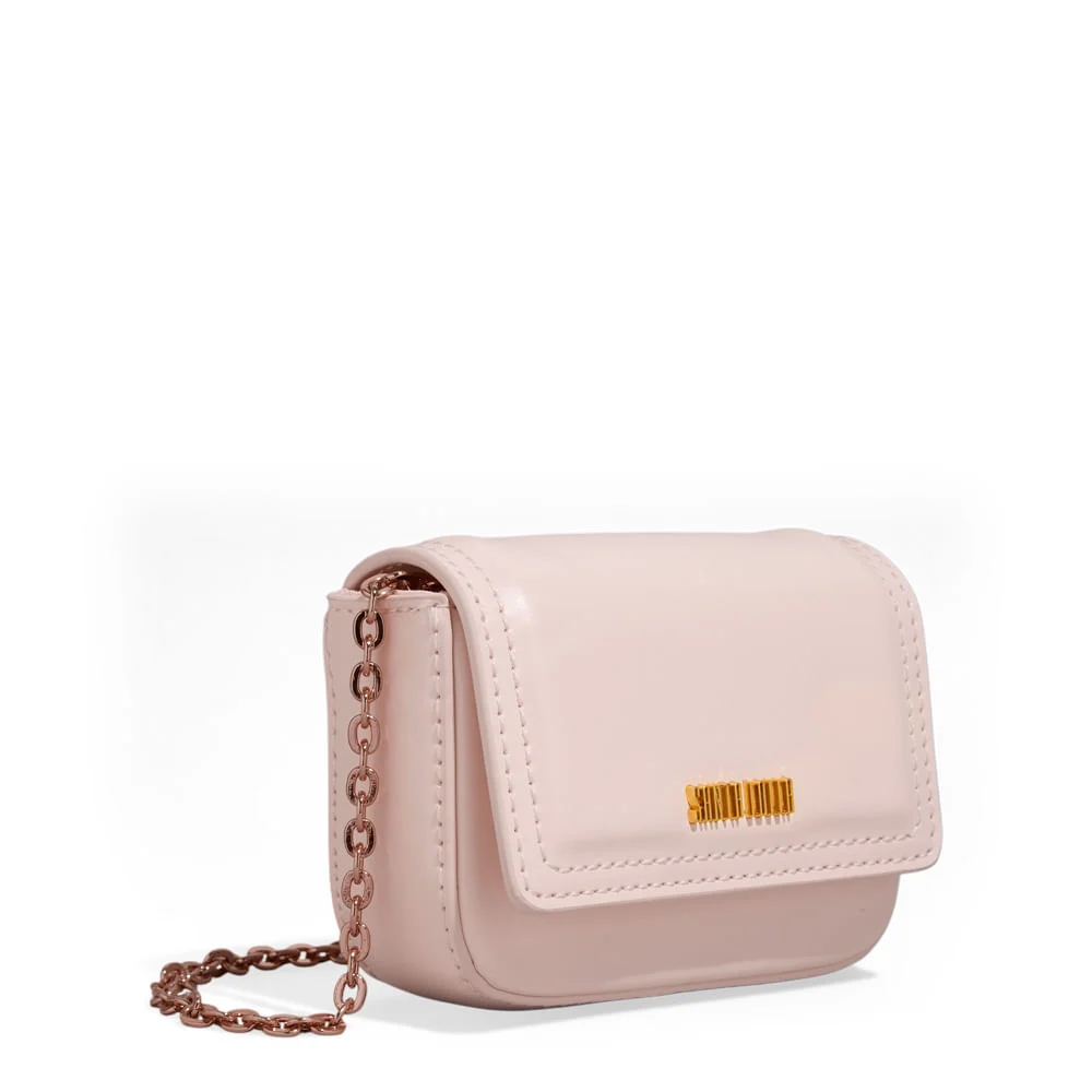 Bolsa Pequena Com Caixa Soft Rosa Claro Alça Transversal - vista 2 de 4