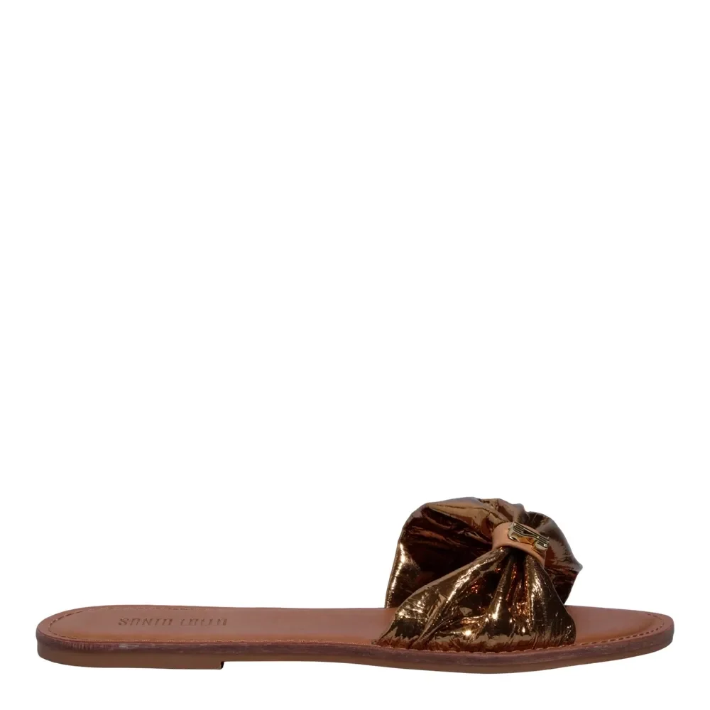 Rasteira Couro Metalizado Bronze - vista 1 de 4