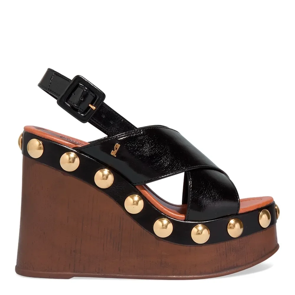 Espadrille Plataforma Napa Preto Tachas - vista 1 de 3