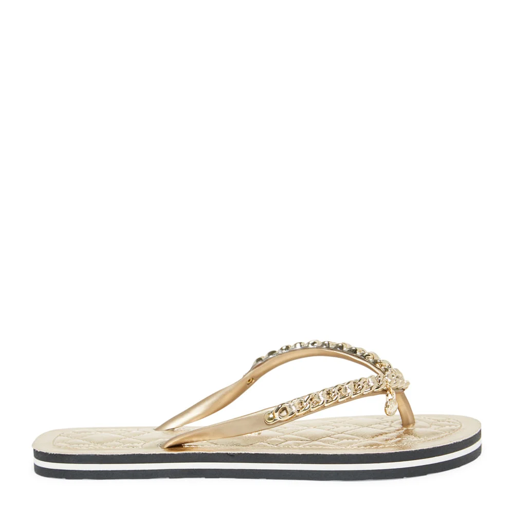 Chinelo Flip Flop Matelassê Metalizado Dourado - vista 1 de 4