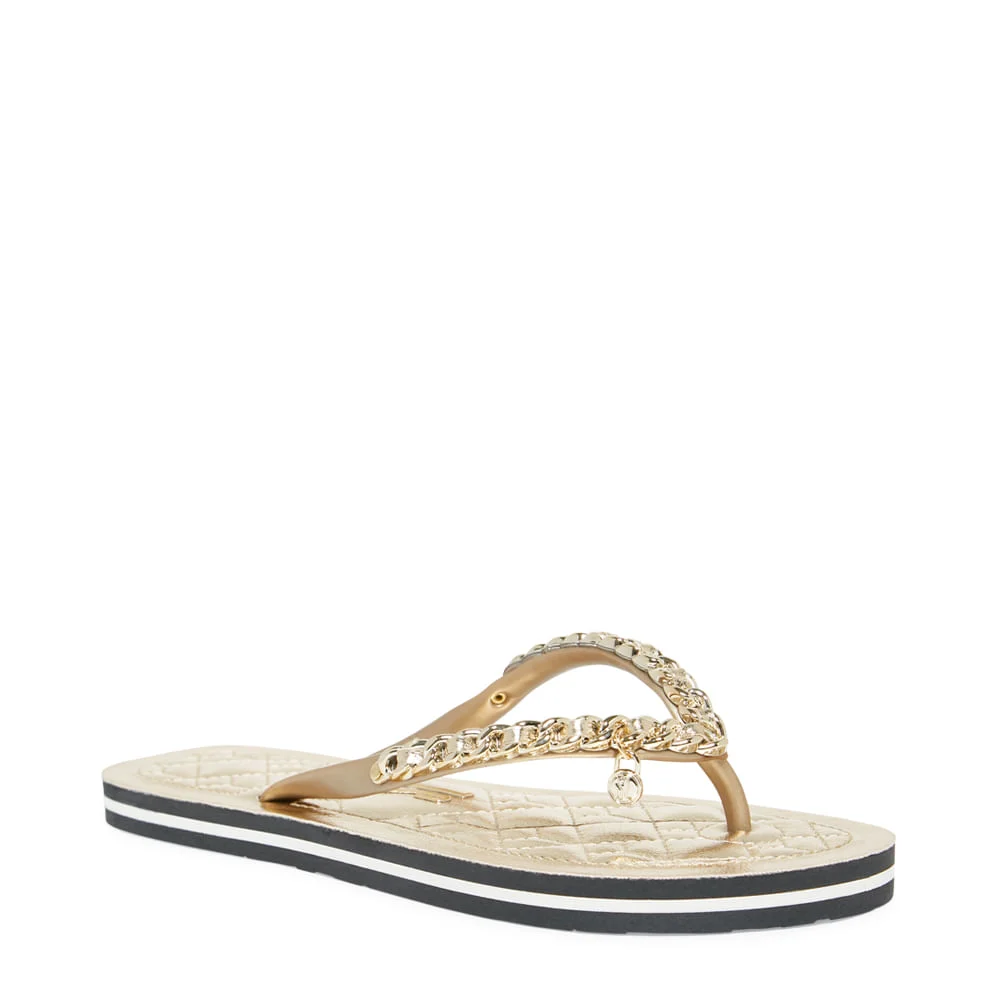 Chinelo Flip Flop Matelassê Metalizado Dourado - vista 2 de 4