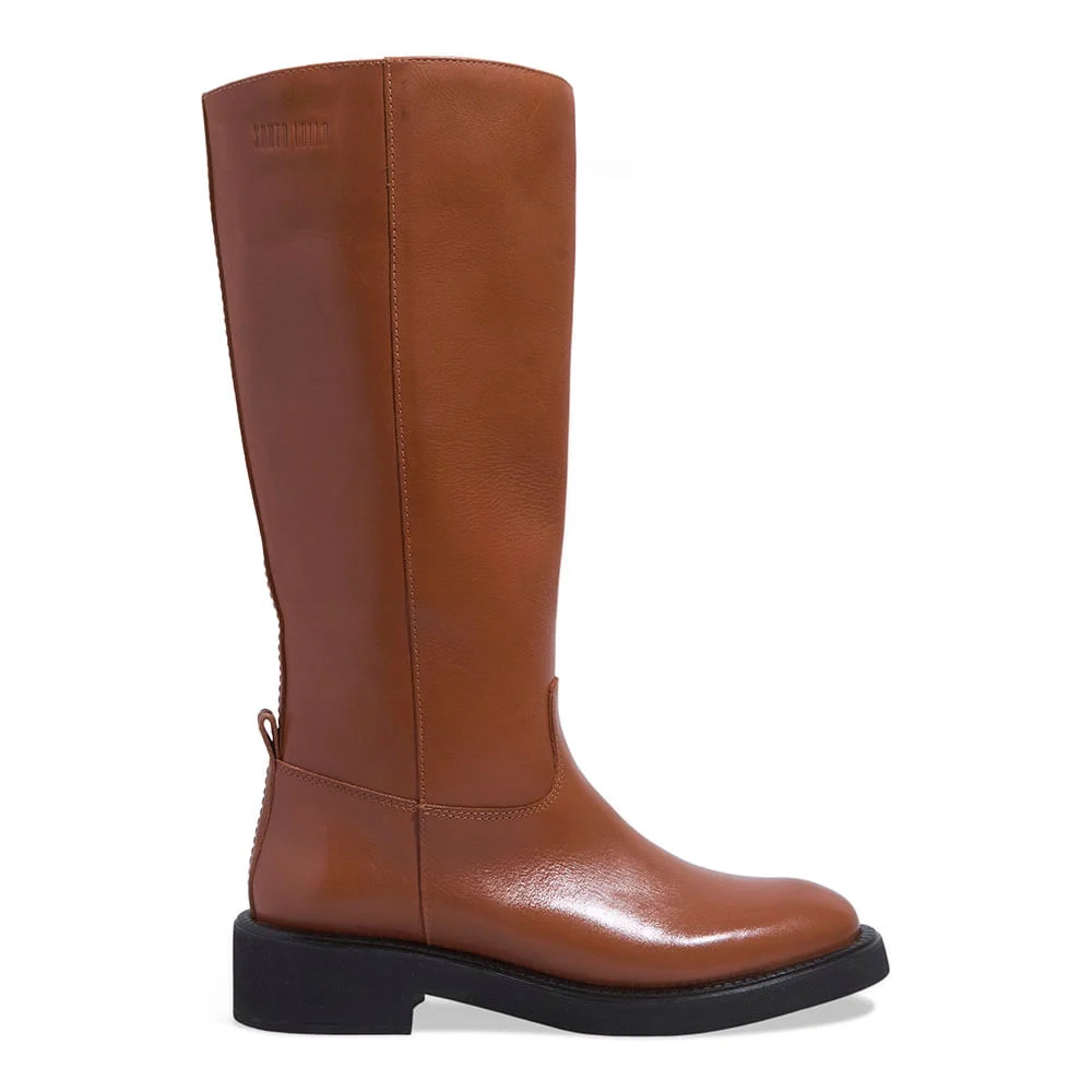 Bota Montaria Couro Confort Marrom Safari Salto Bloco - vista 1 de 3