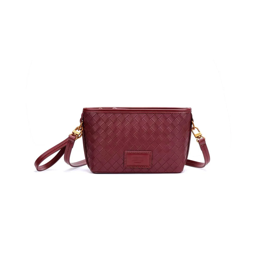 Bolsa Clutch Tressê Roxo Berry Alça Transversal - vista 1 de 5