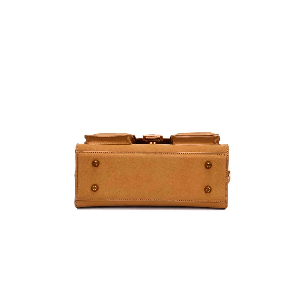 Bolsa Material Rustico Caramelo Alça De Ombro - vista 4 de 5