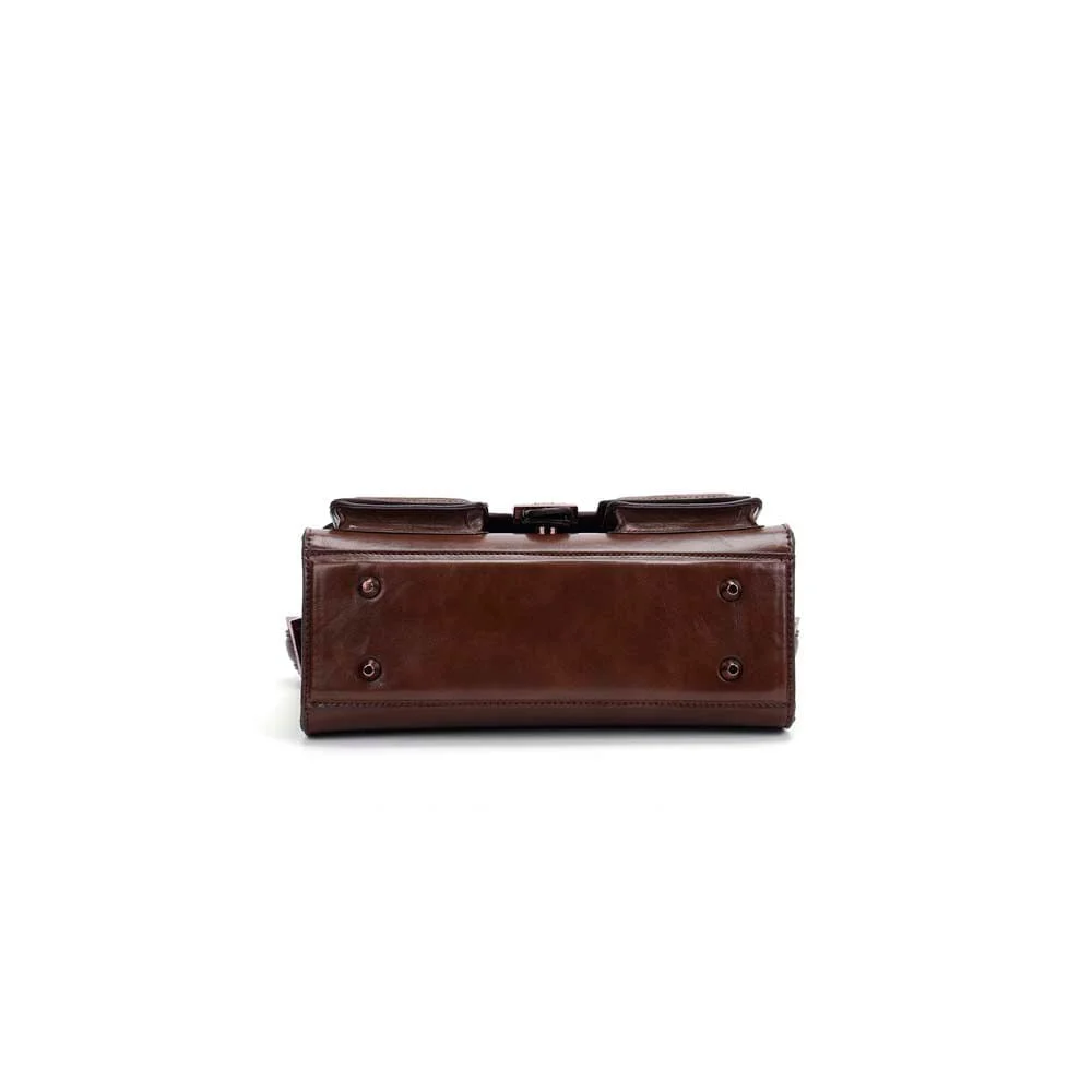 Bolsa Material Rustico Marrom Dark Alça De Ombro - vista 5 de 6