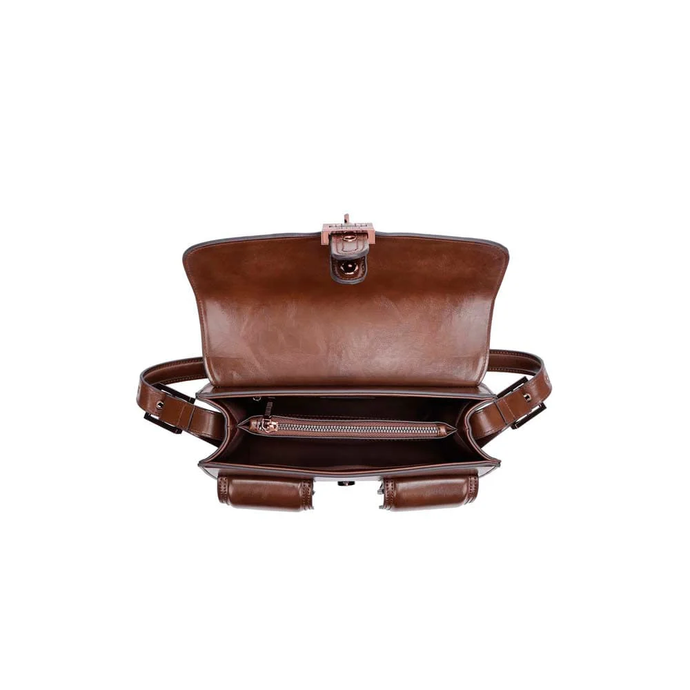 Bolsa Material Rustico Marrom Dark Alça De Ombro - vista 6 de 6