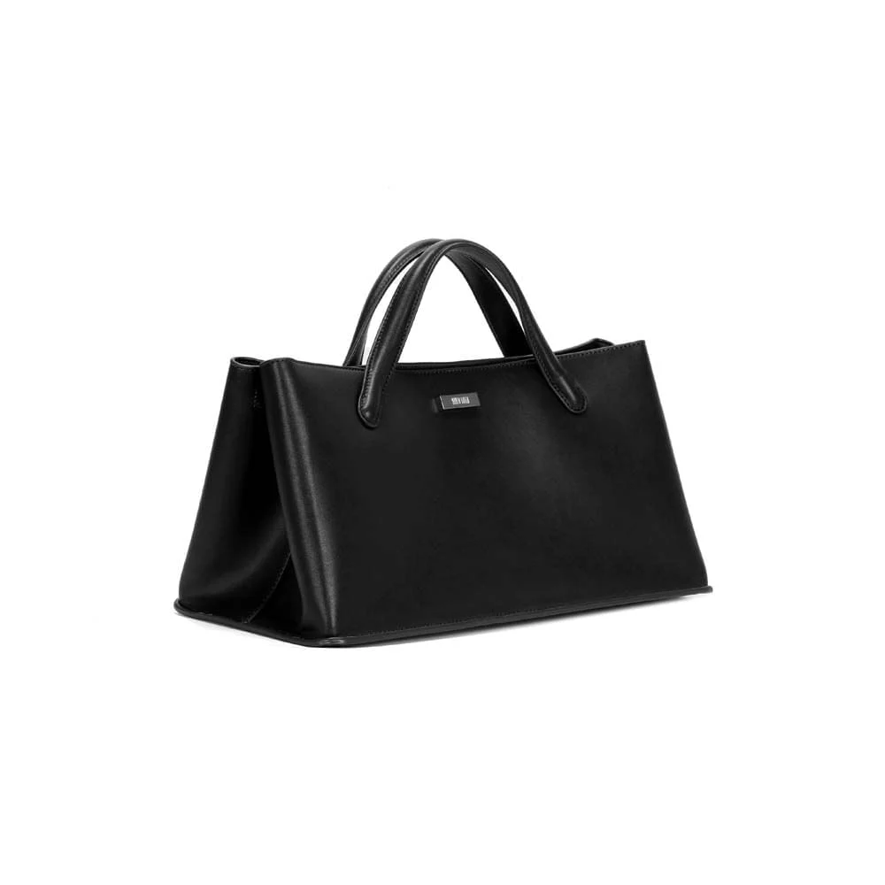 Bolsa Grande Soft Preta Alça De Mão - vista 2 de 3