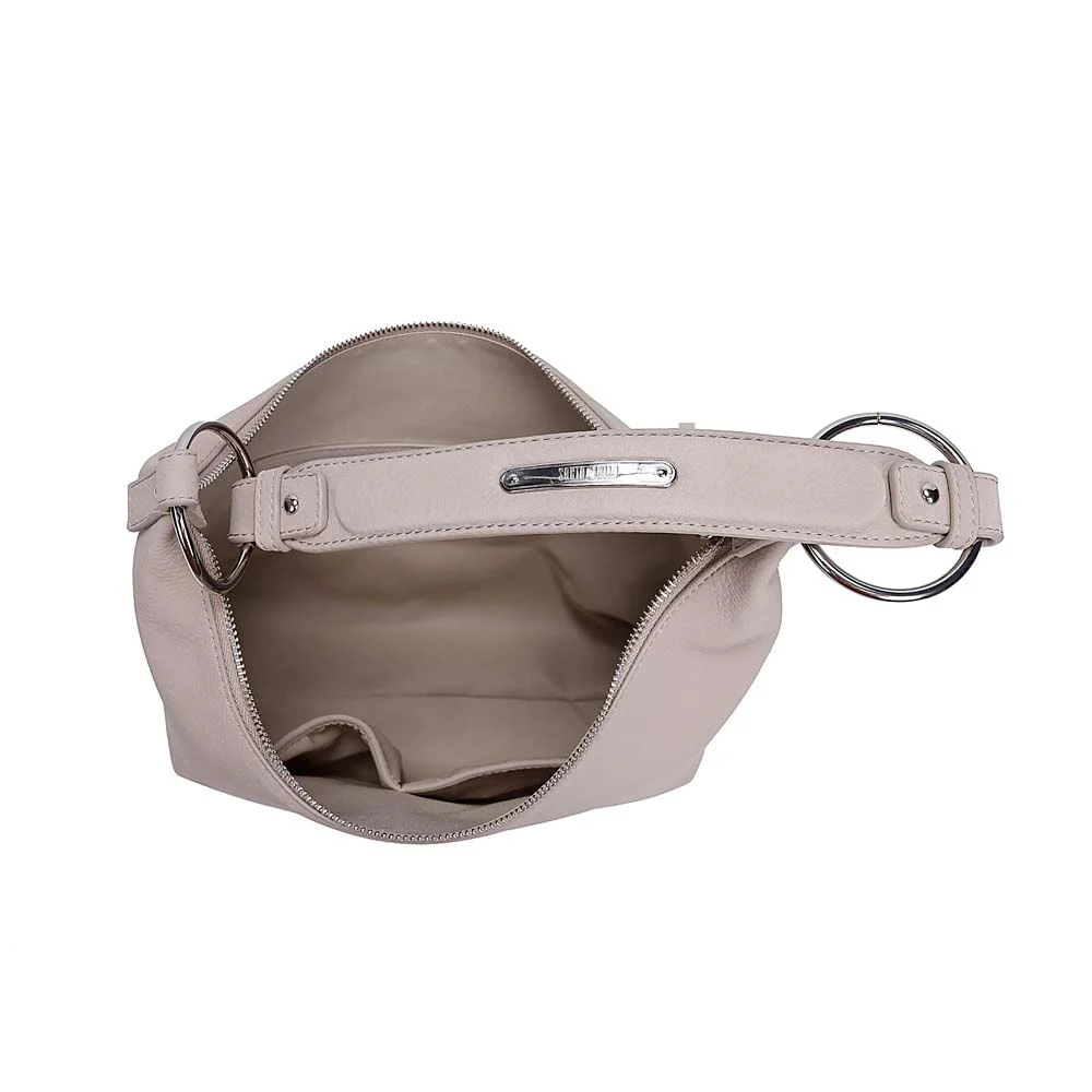 Bolsa Grande Nobuck Cinza Granito Alça De Ombro - vista 7 de 7