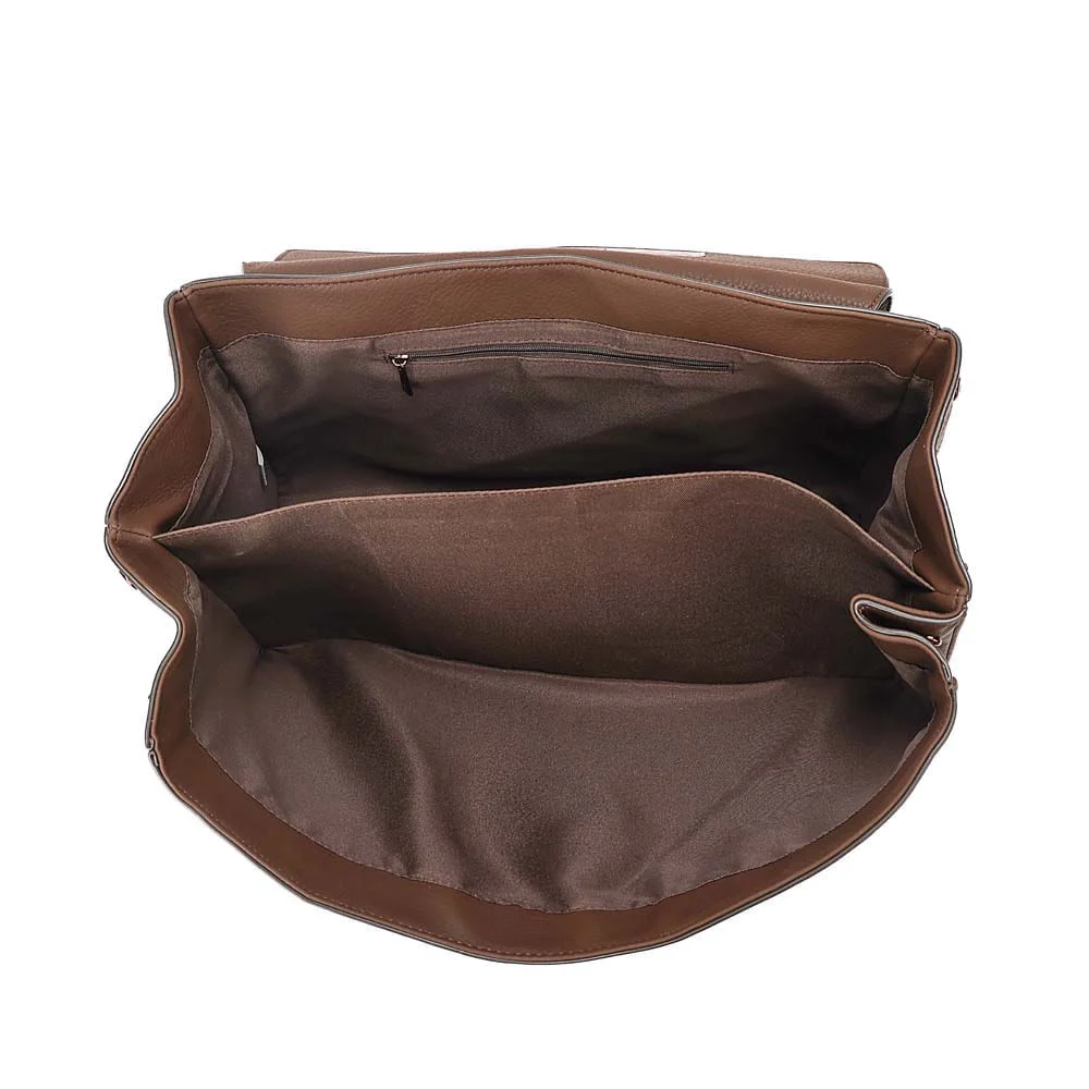 Bolsa Grande Nobuck Marrom Dark Alça Dupla - vista 6 de 6