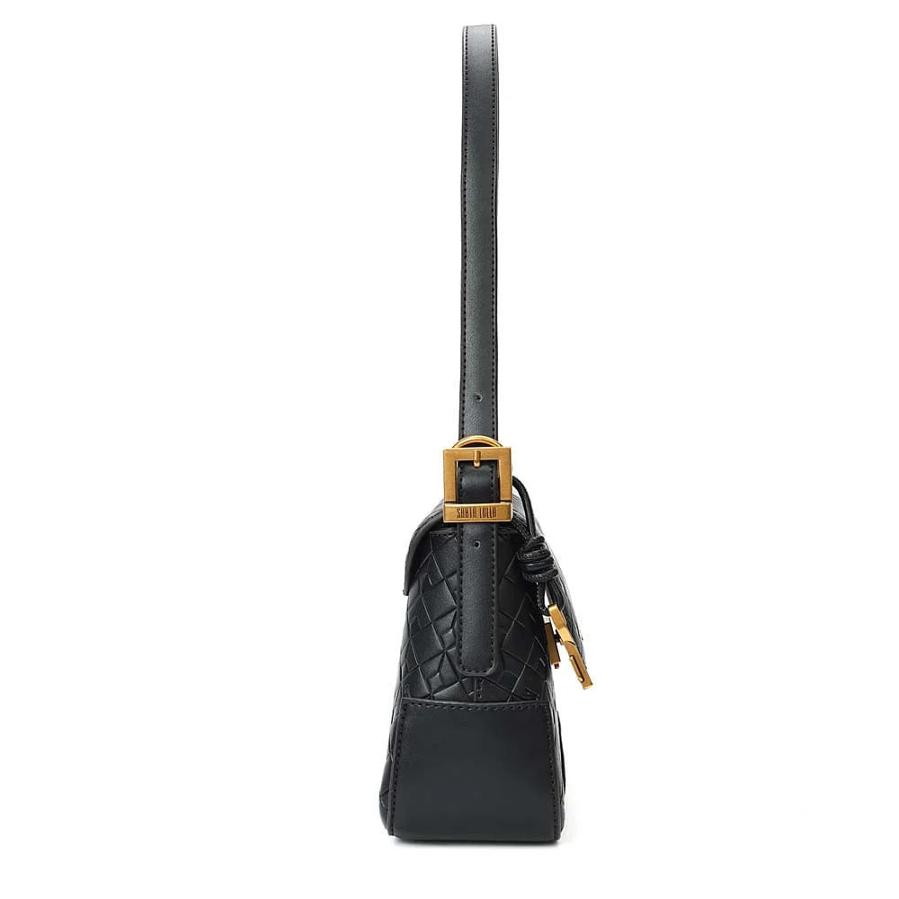 Bolsa Média Soft Cubos Preto Alça De Ombro - vista 4 de 7
