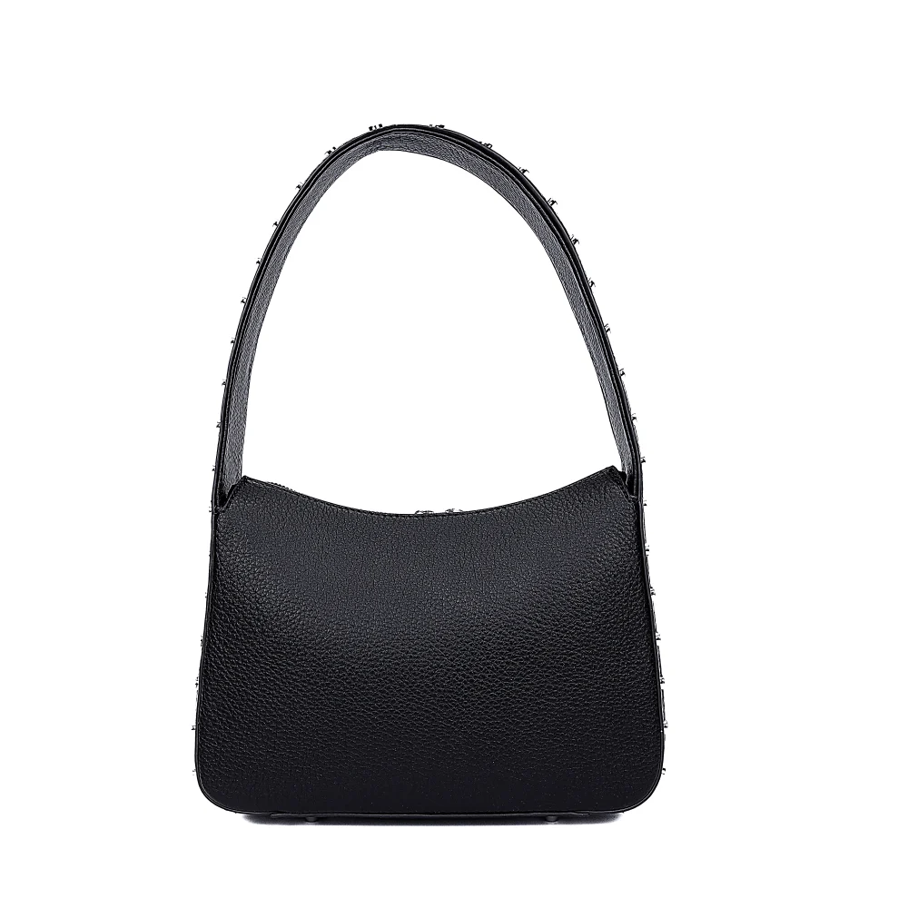 Bolsa Média Floater Preta Alça De Ombro Spikes - vista 6 de 8