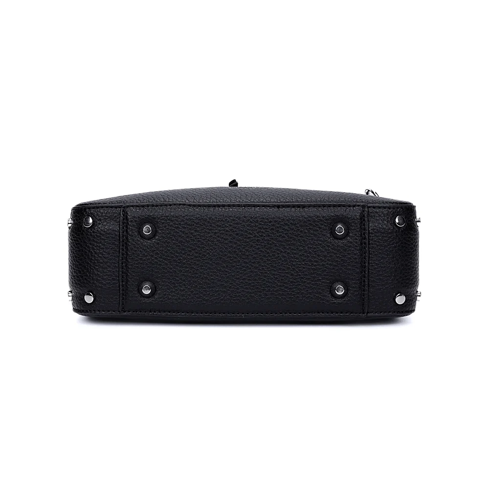 Bolsa Média Floater Preta Alça De Ombro Spikes - vista 7 de 8