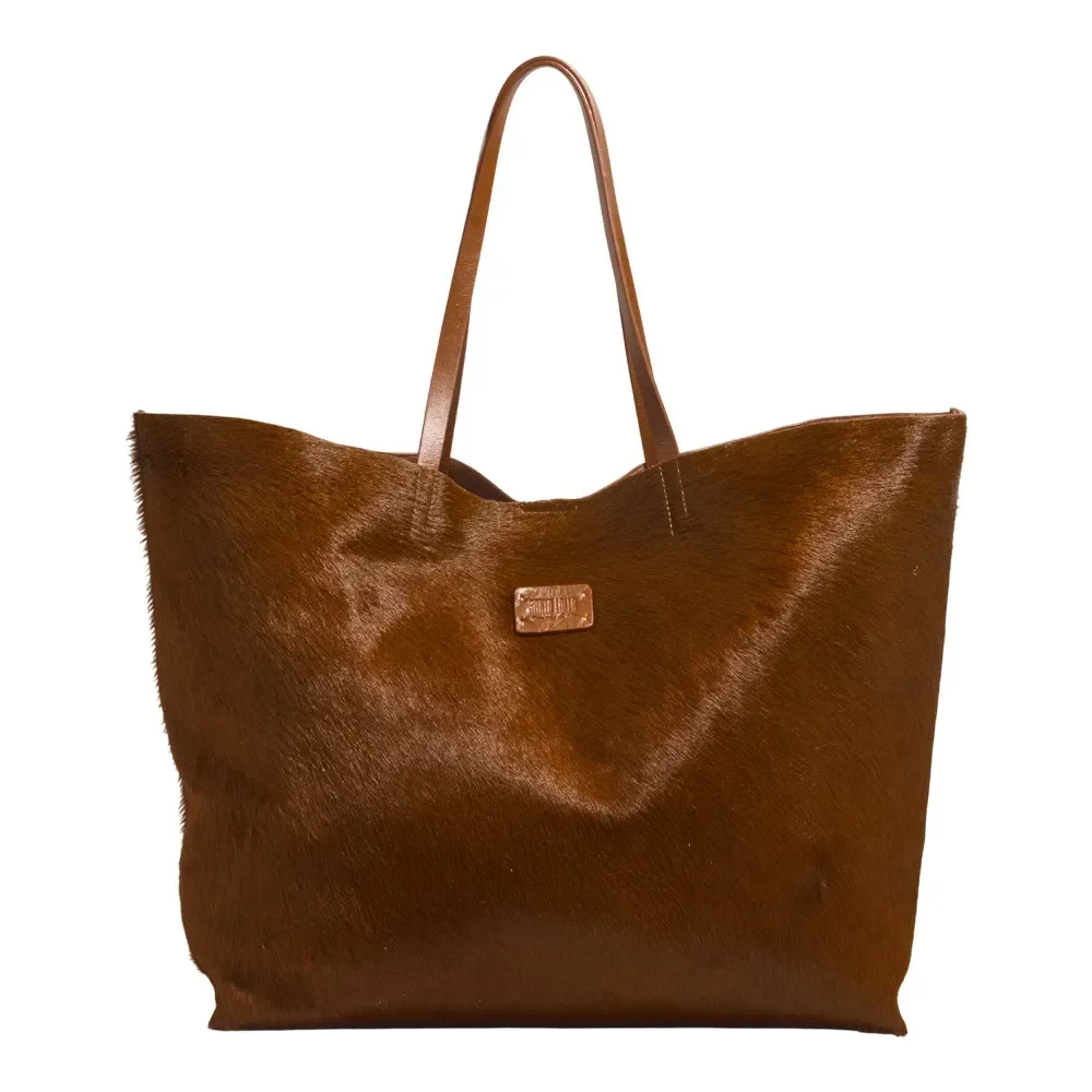 Shopper Couro Pelo Liso Terracota - vista 1 de 3