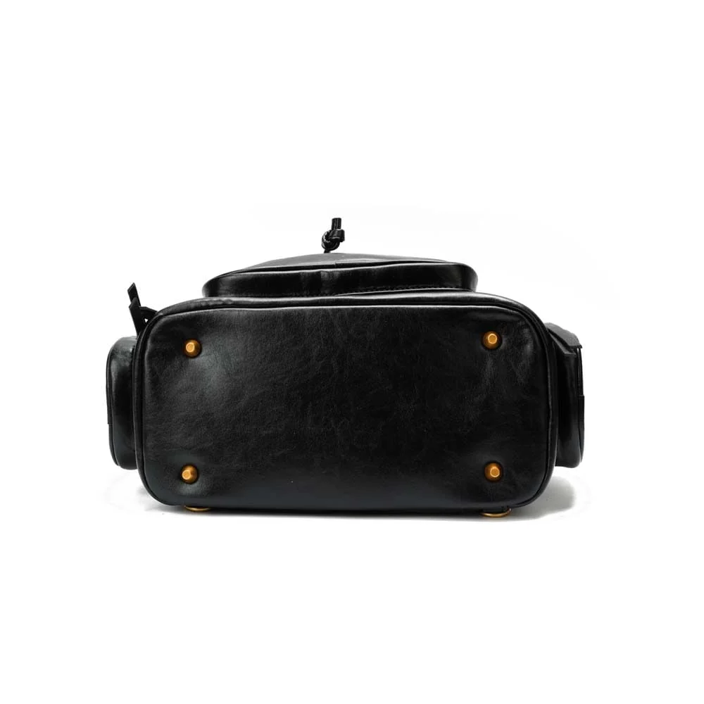 Mochila Material Rustico Preta - vista 6 de 7