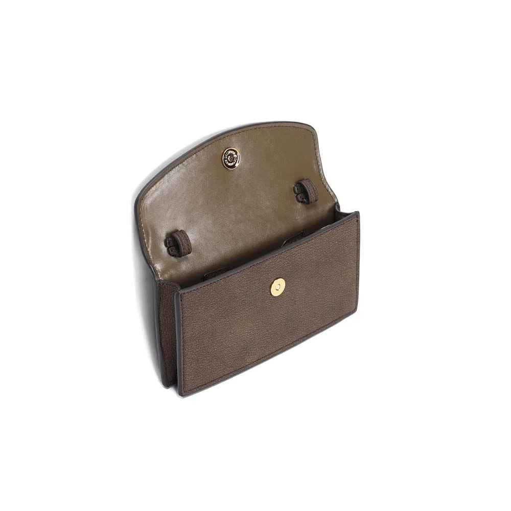 Bolsa Pequena Nobuck Marrom Alça De Ombro - vista 3 de 3