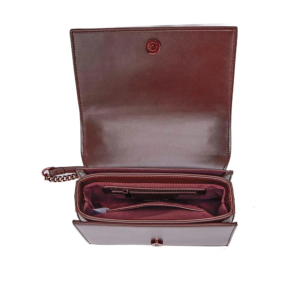 Bolsa Pequena Soft Marrom Dark Alça De Ombro Corrente - vista 7 de 7