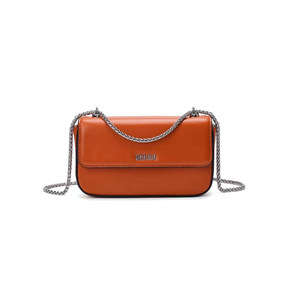Bolsa Pequena Soft Caramelo Alça Transversal Corrente - vista 1 de 5