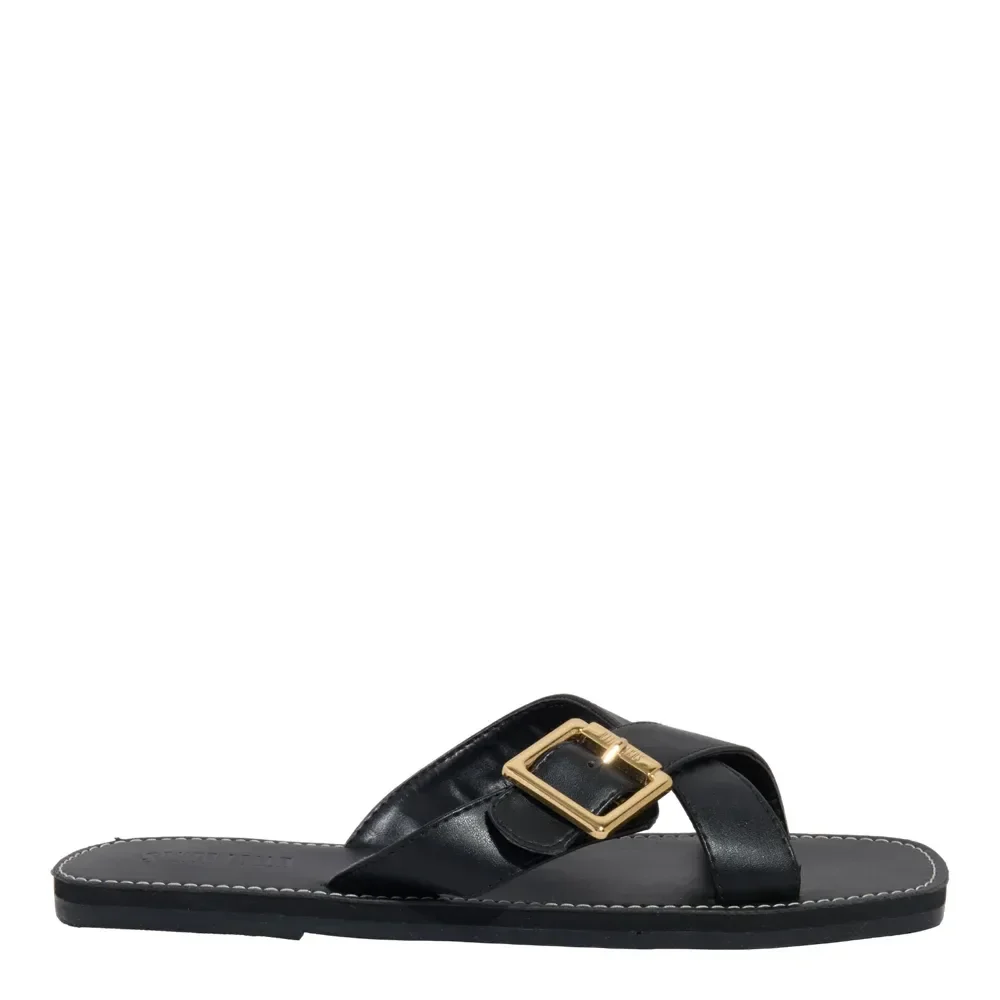 Rasteira Tiras Cruzadas Napa Soft Preto - vista 1 de 5