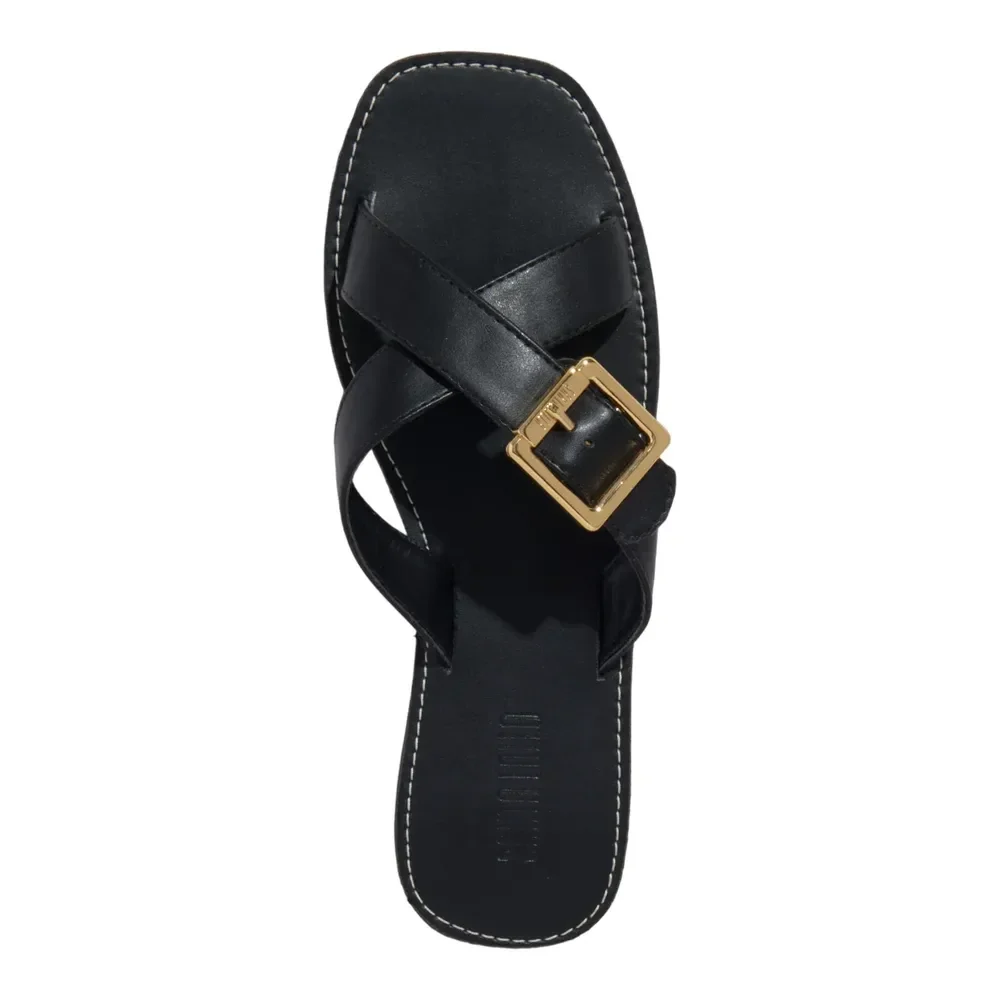 Rasteira Tiras Cruzadas Napa Soft Preto - vista 5 de 5