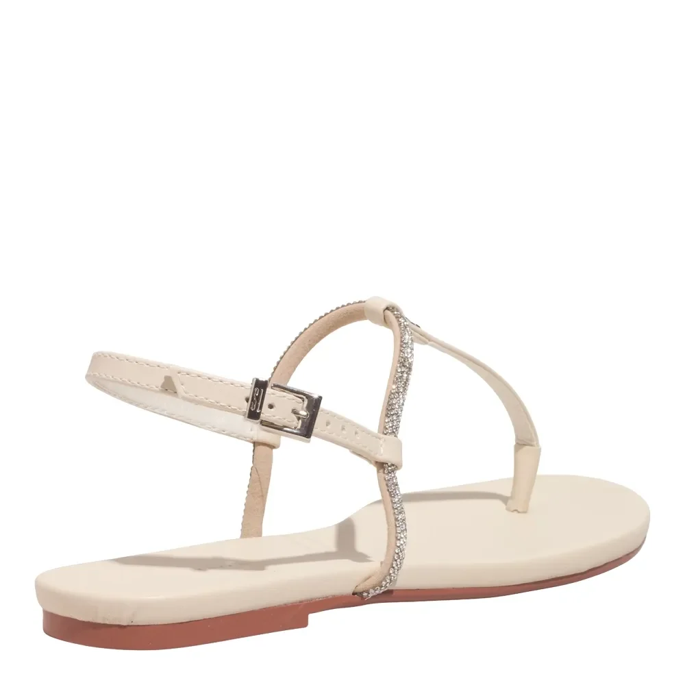 Rasteira Tira Salomé Napa Soft Creme - vista 3 de 4