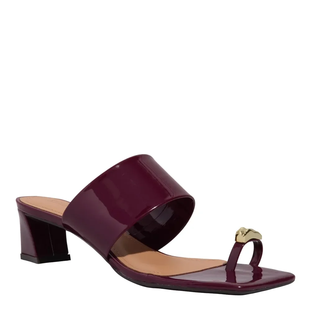 Mule Thong Verniz Roxo Berry Salto Grosso Baixo - vista 1 de 3