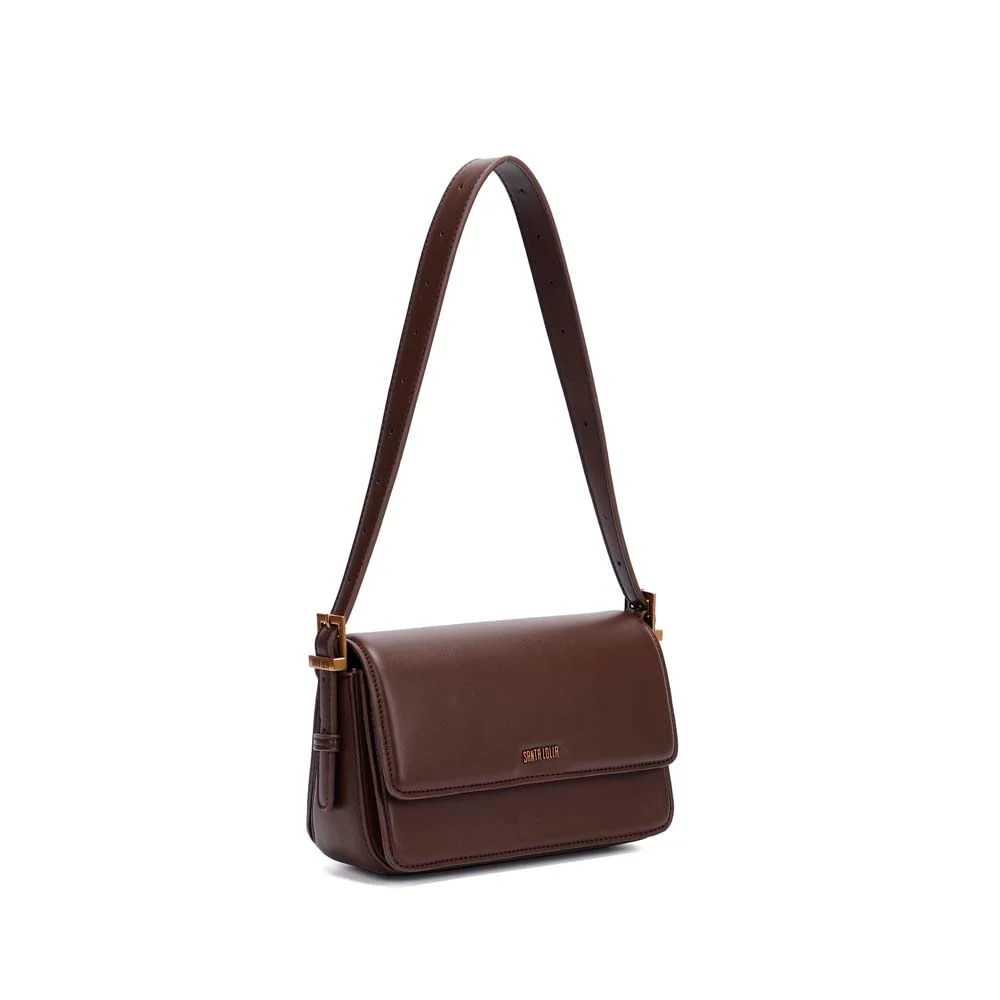 Bolsa Pequena Soft Marrom Dark Alça De Ombro - vista 2 de 5