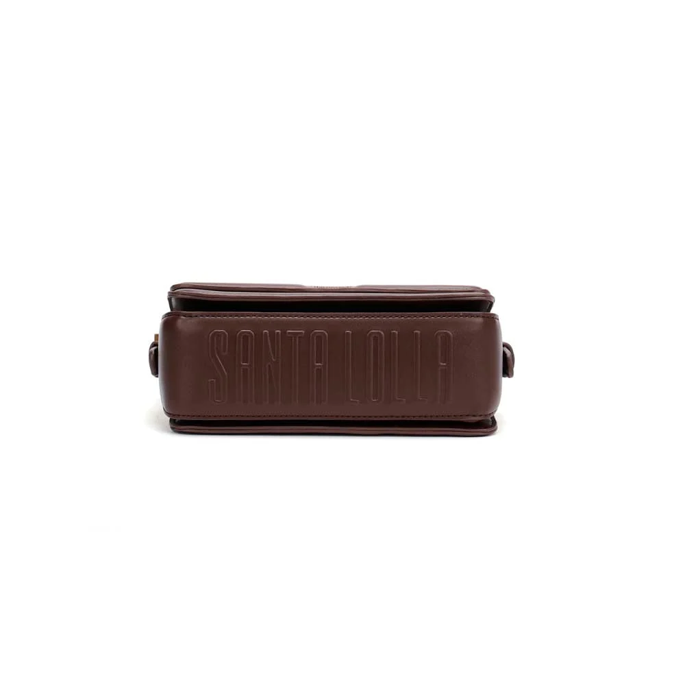 Bolsa Pequena Soft Marrom Dark Alça De Ombro - vista 4 de 5