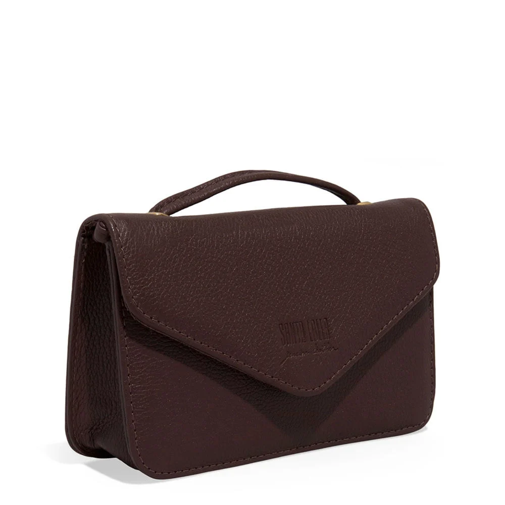 Bolsa Pequena Couro Floater Marrom Dark Alça Transversal - vista 2 de 3